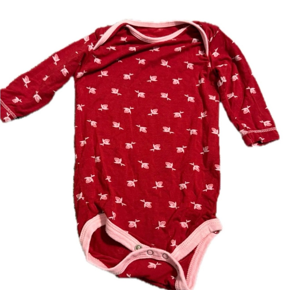 Kickee pants 3-6 Month bamboo rose bodysuit